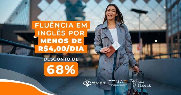 Estude inglês com 68% de desconto com parceria Bee Fenati e Beefluent
