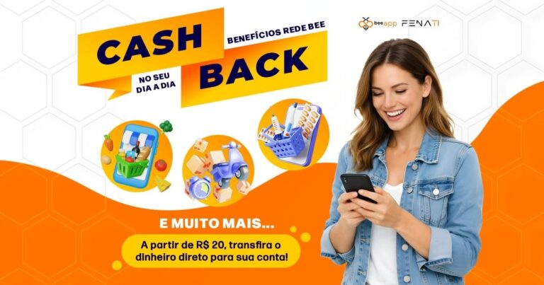 Economiza compras dia a dia com cashback da Bee Fenati